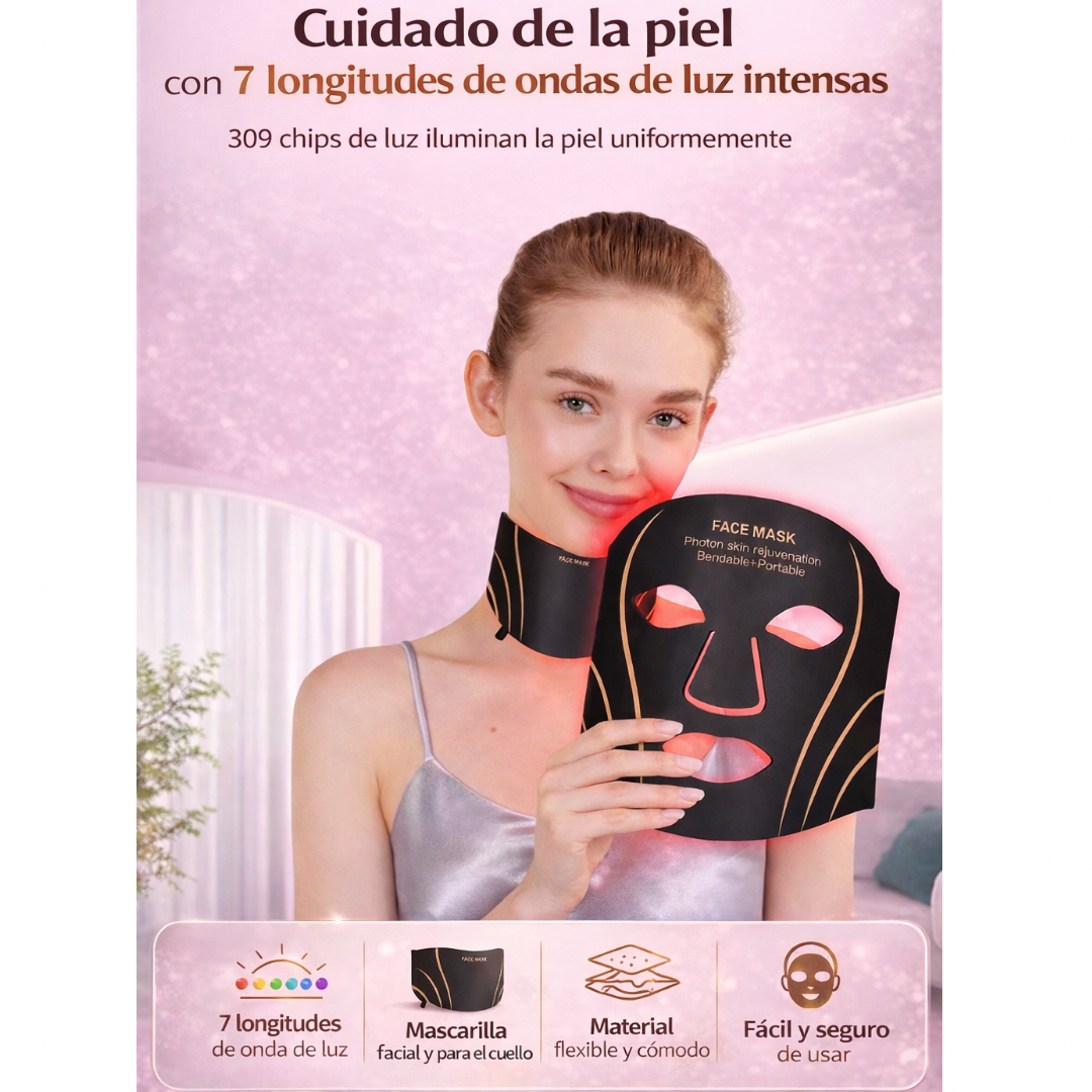 MÁSCARA LED 7 COLORES ROSTRO + CUELLO