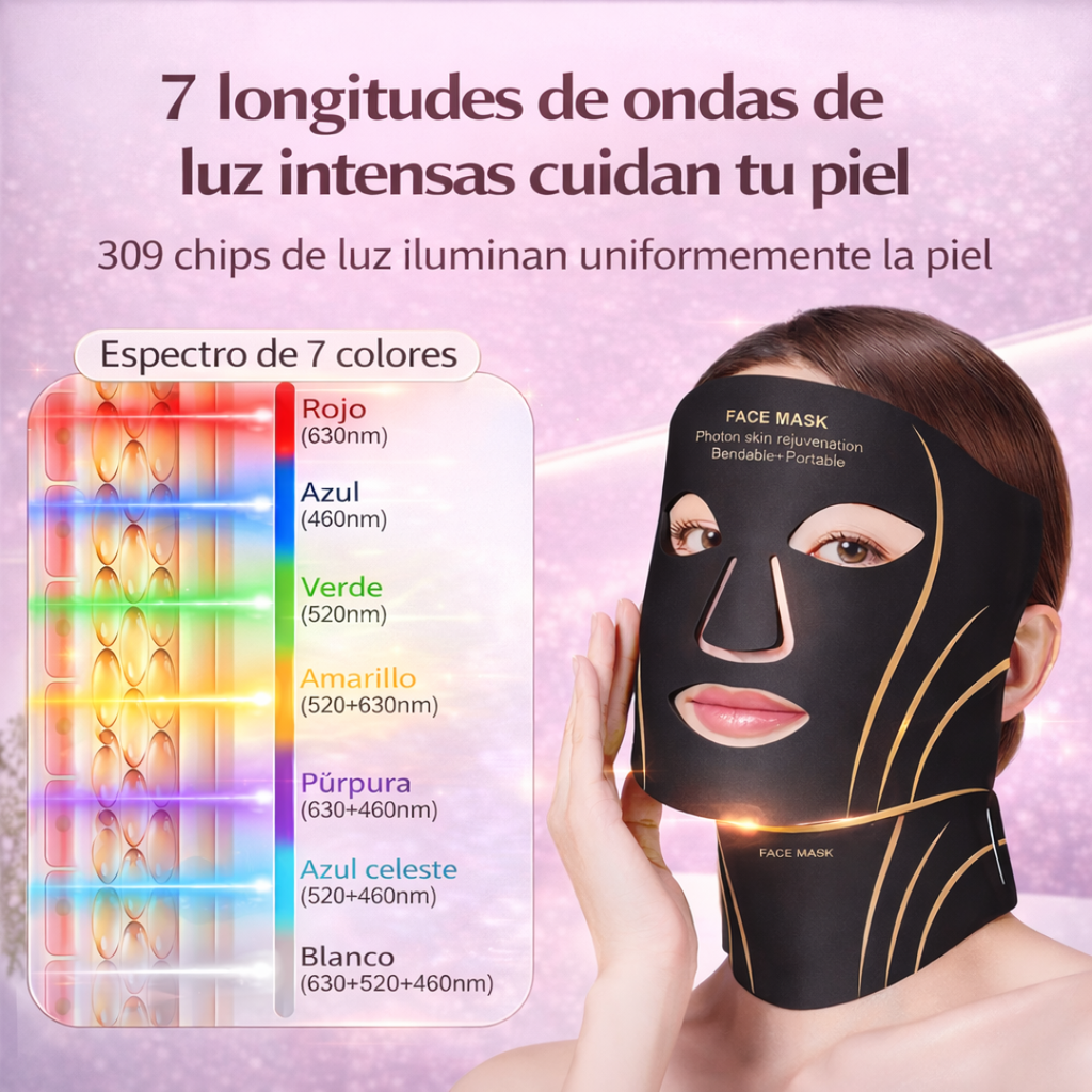 MÁSCARA LED 7 COLORES ROSTRO + CUELLO