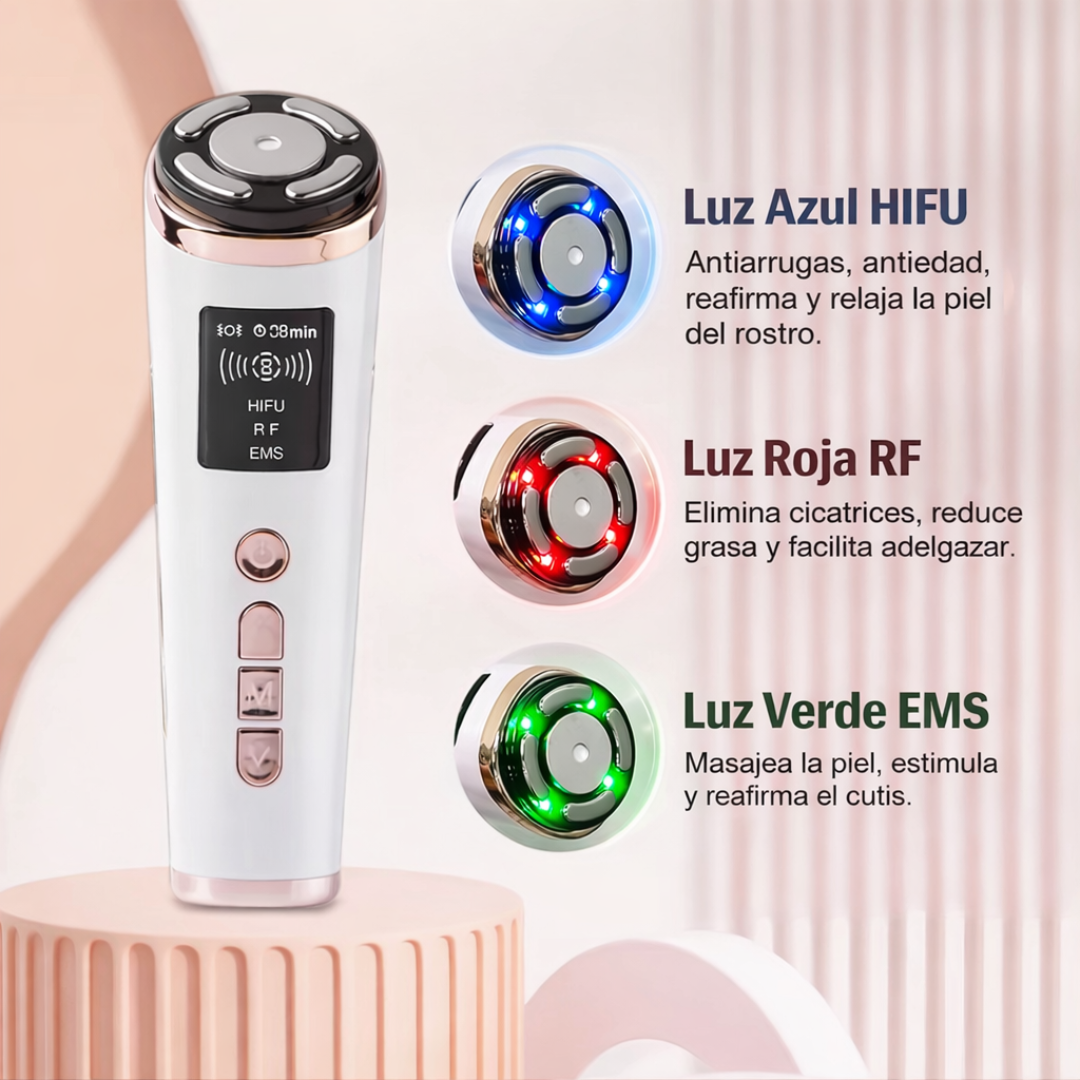 ✨ Dispositivo Facial 3 en 1 HIFU + RF + EMS