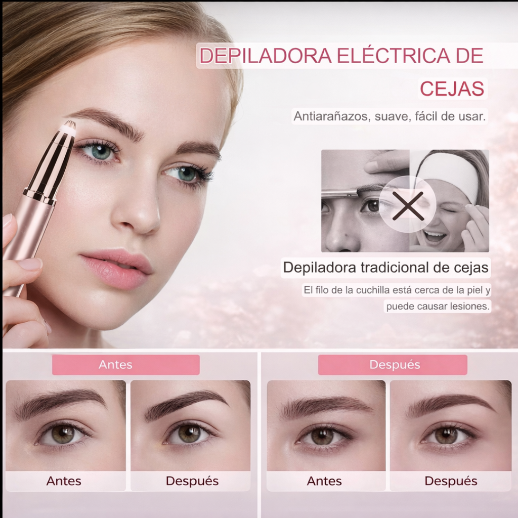 Depiladora Eléctrica de Precisión para Cejas y Rostro