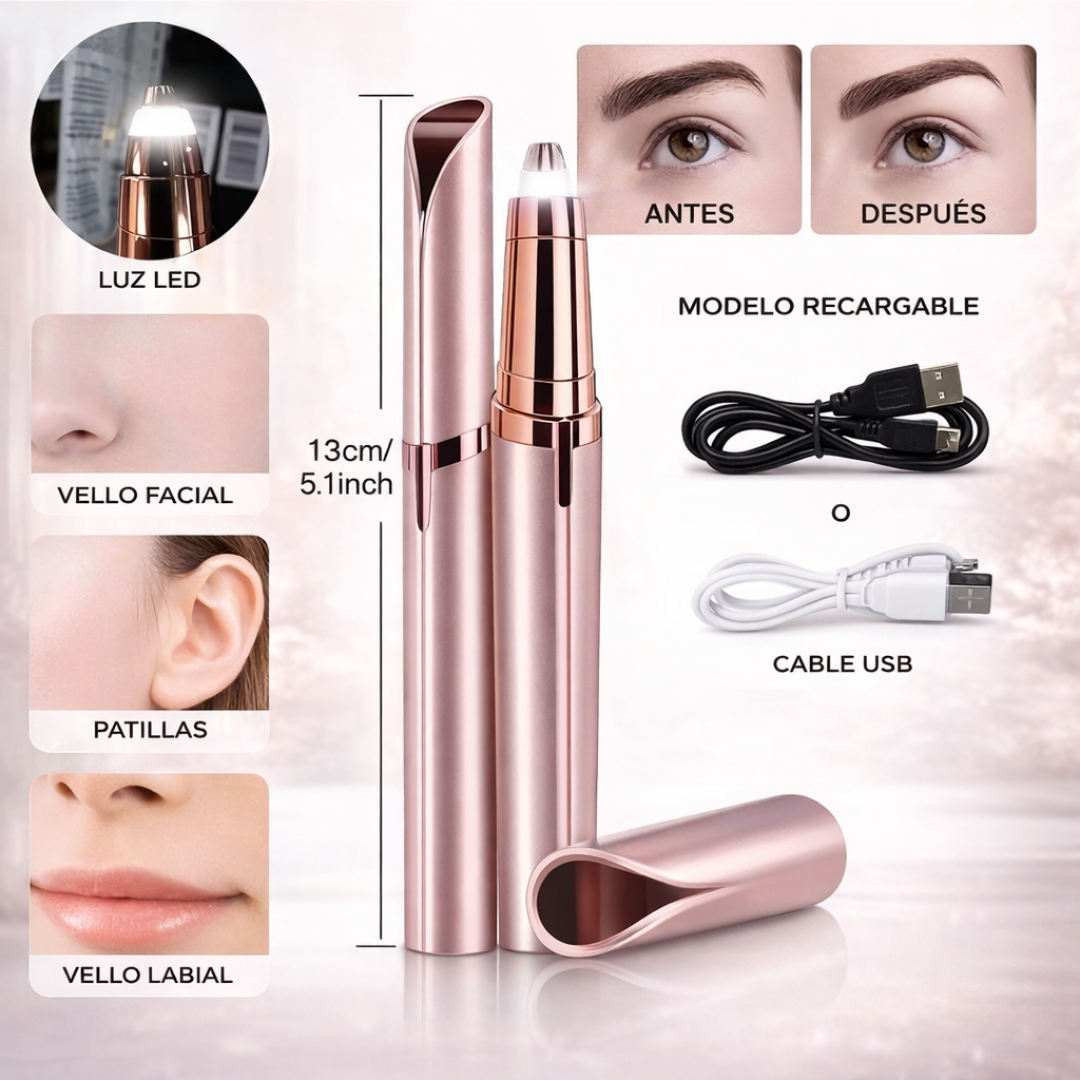 Depiladora Eléctrica de Precisión para Cejas y Rostro